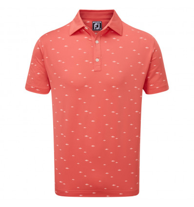 Polo Footjoy School Of Fish Print Lisle Coral