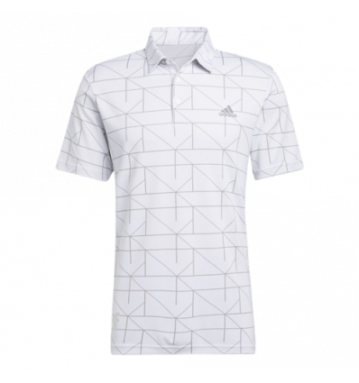 Polo Adidas jacquard blanc