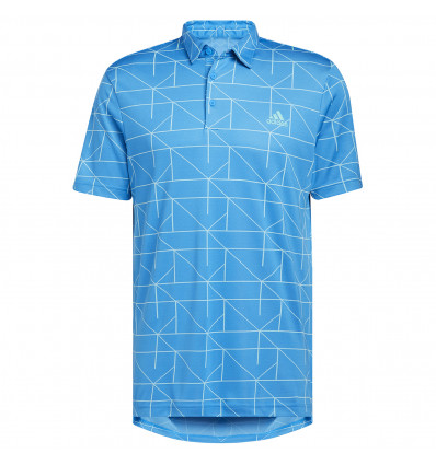 Polo Adidas jacquard bleu