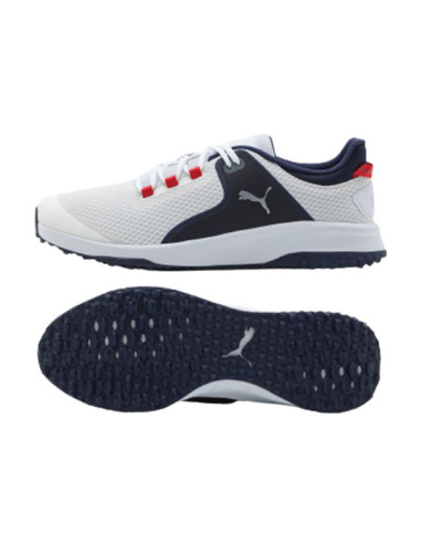 Chaussures Puma Spikeless Fusion Grip - Blanc/Argent/Marine