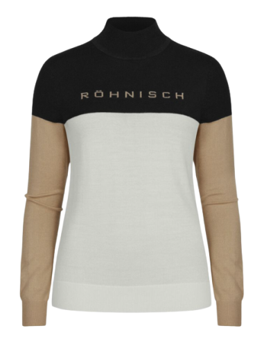 PULL MANCHE LONGUE ROHNISCH BEIGE ET NOIR