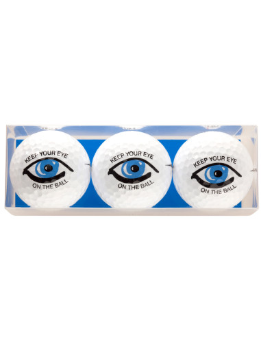 Lot de 3 balles de golf keep your eye on the ball