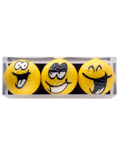 Lot de 3 balles de golf Sportique Big Smiles