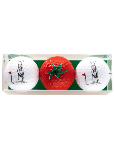 Lot de 3 balles de golf Sportiques Chef & Tomate