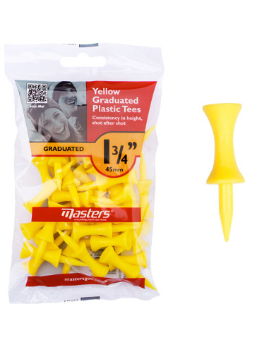 Tees Masters plastique jaune 45mm