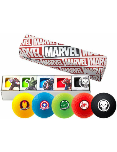 COFFRET BALLES VOLVIK MARVEL 5 SUPER HÉROS